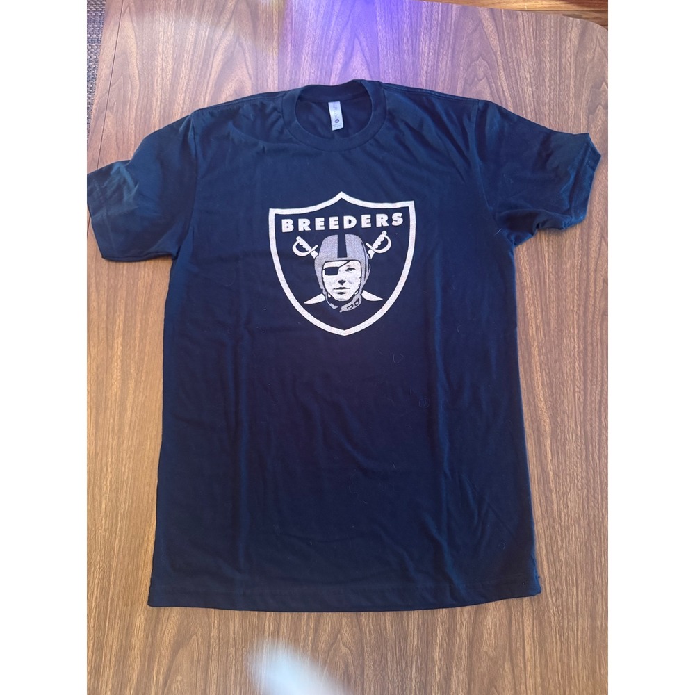 Breeders Band Tee Shirt Raiders Logo Black Graphic